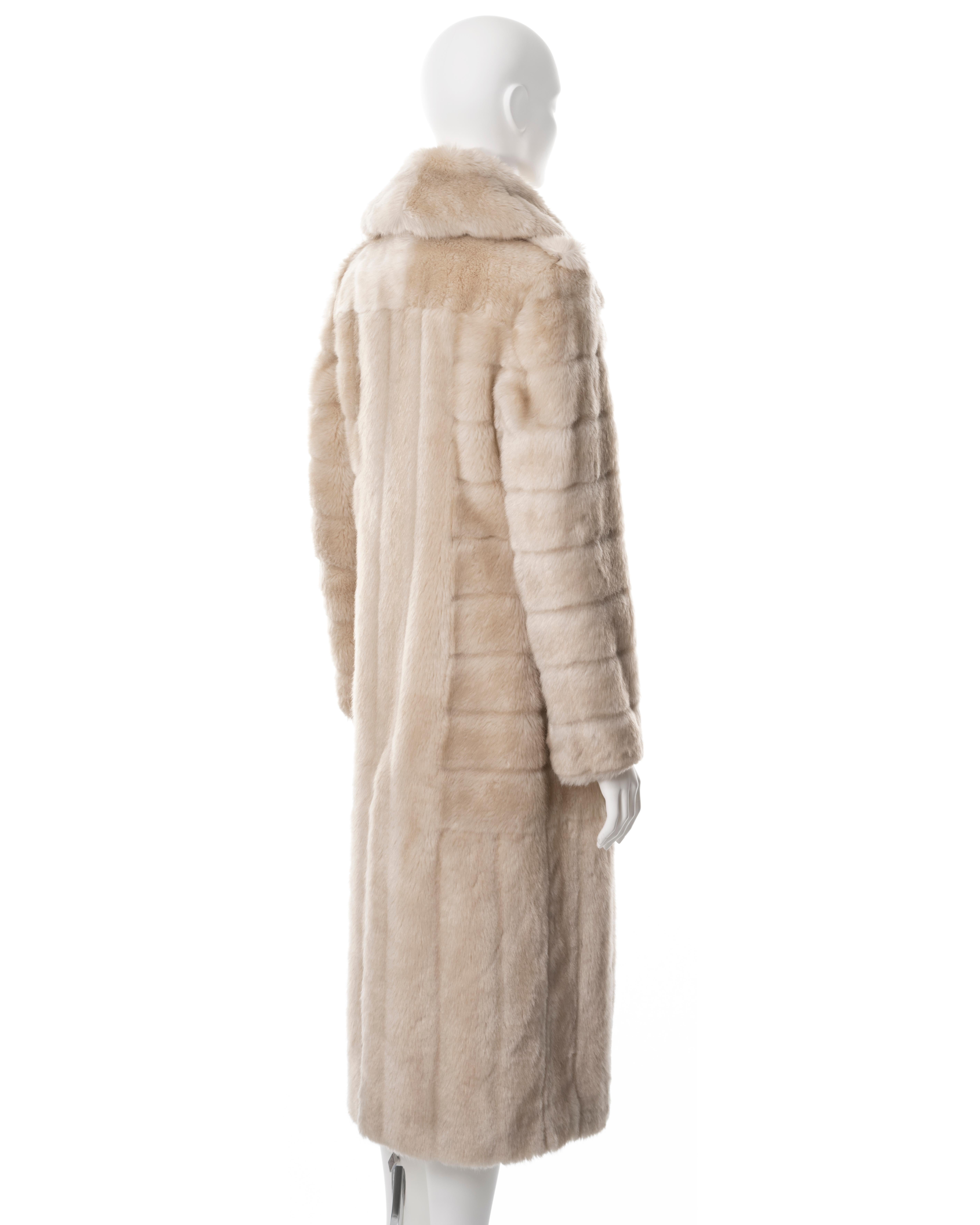 Gucci by Tom Ford cream faux fur double-breasted coat, fw 1996 3