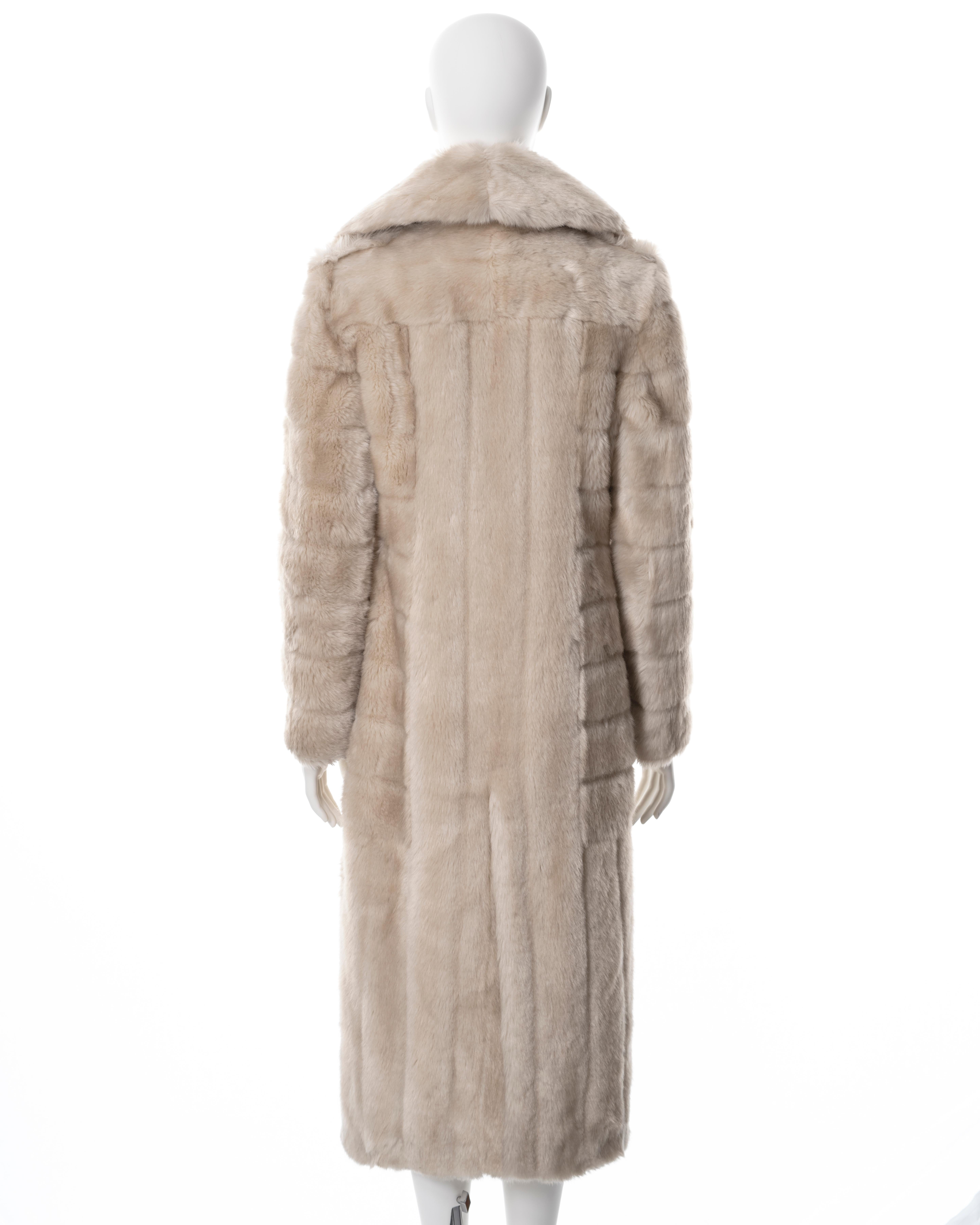 Gucci by Tom Ford cream faux fur double-breasted coat, fw 1996 4