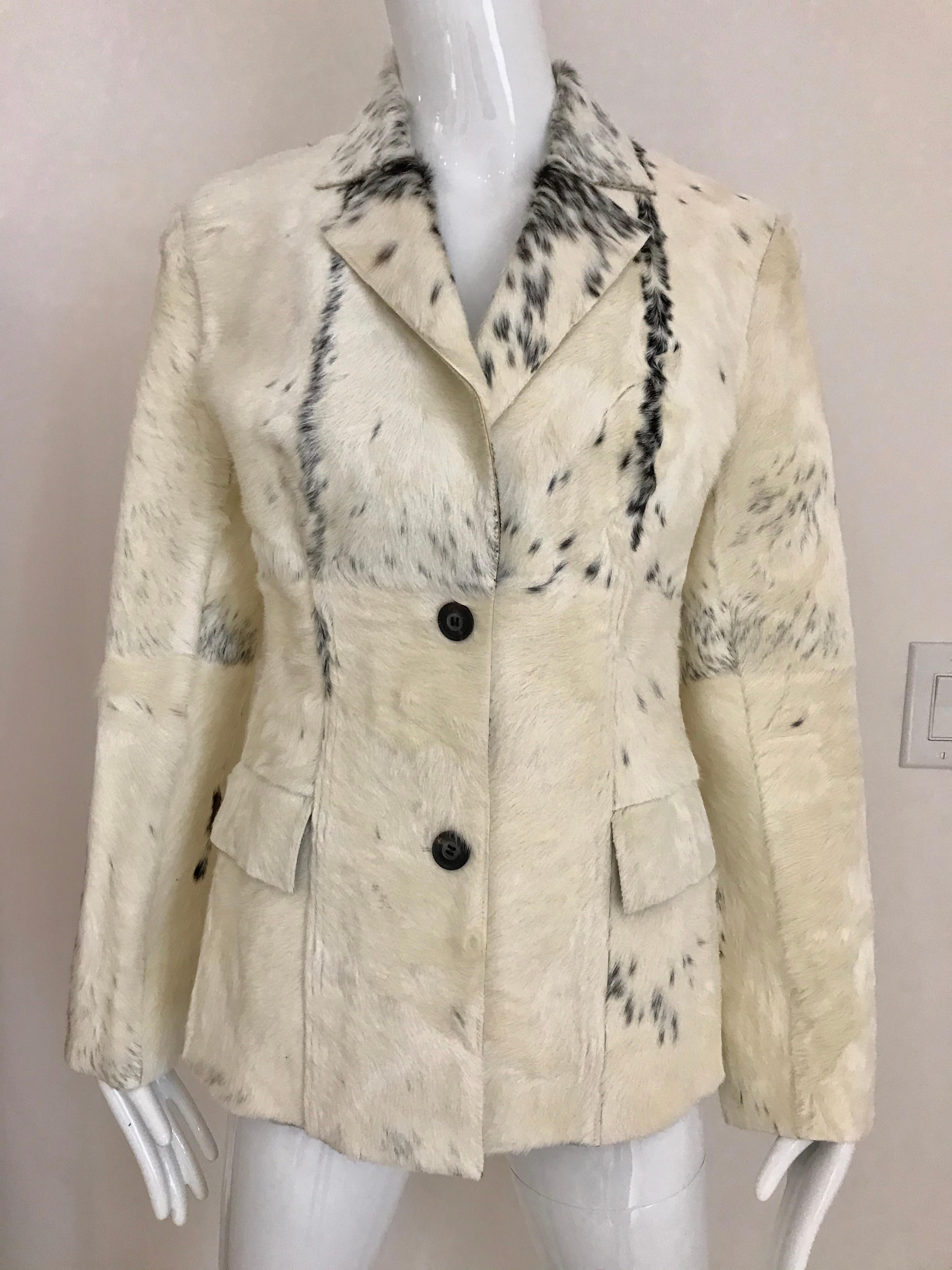 Gucci by Tom Ford Creme Pony Hair Jacket In Excellent Condition In Beverly Hills, CA