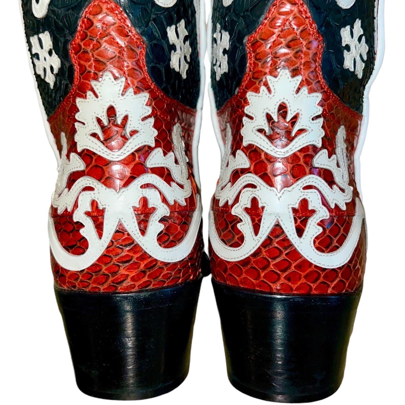 GUCCI by Tom Ford Exotic Cowboy Boots Y2K SS 2000 & Shorts 40.5 M 2
