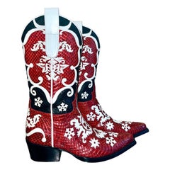 GUCCI by Tom Ford Exotic Cowboy Boots Y2K SS 2000 & Shorts 40.5 M