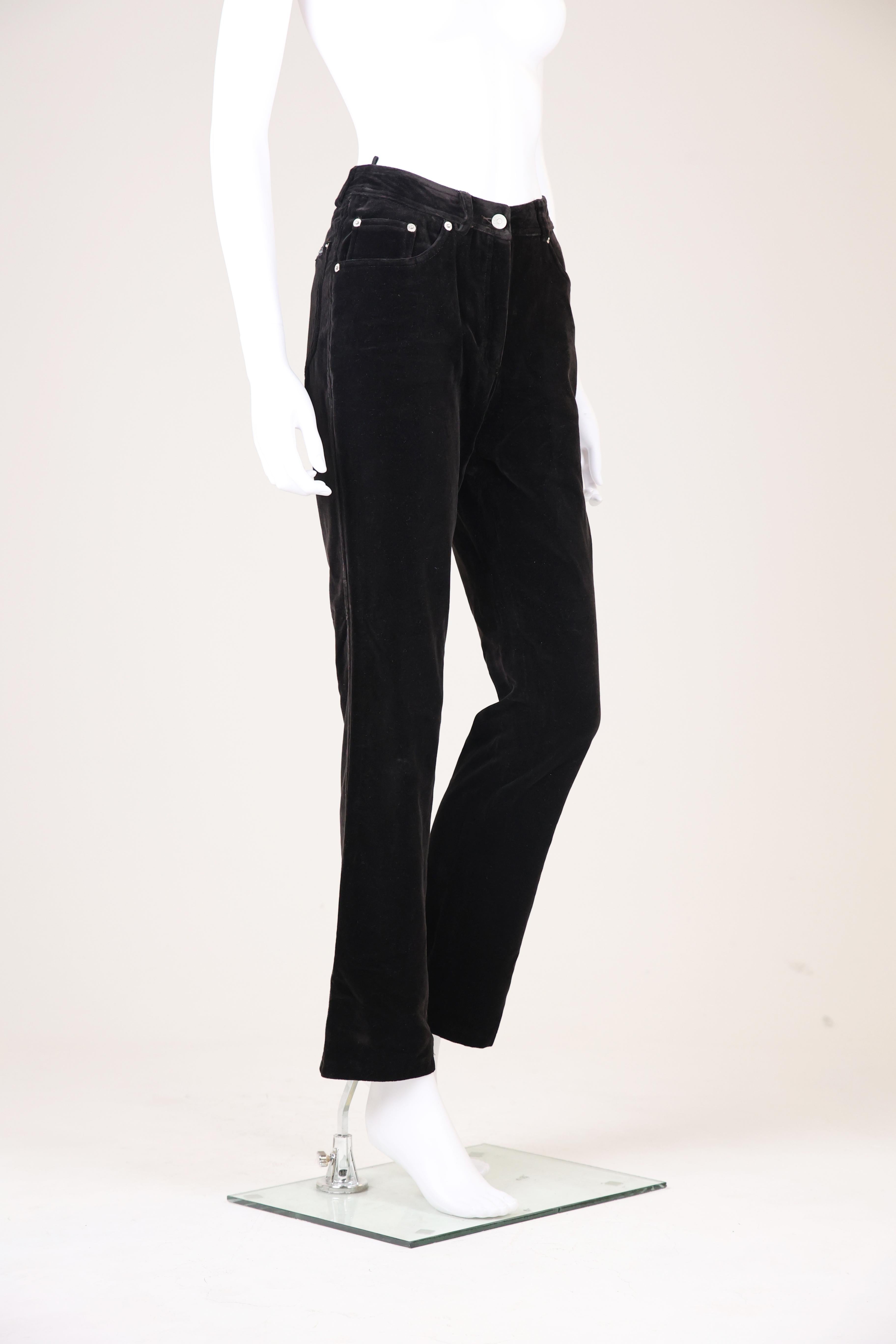 Black Gucci by Tom Ford F/W 1995 Pantalon bootcut en velours marron en vente