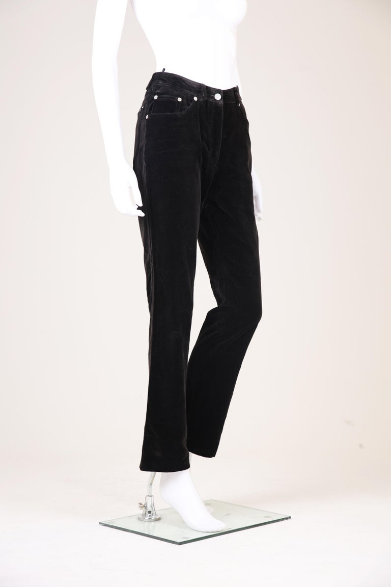 Gucci by Tom Ford F/W 1995 Bootcut Brown Velvet Pants For Sale at