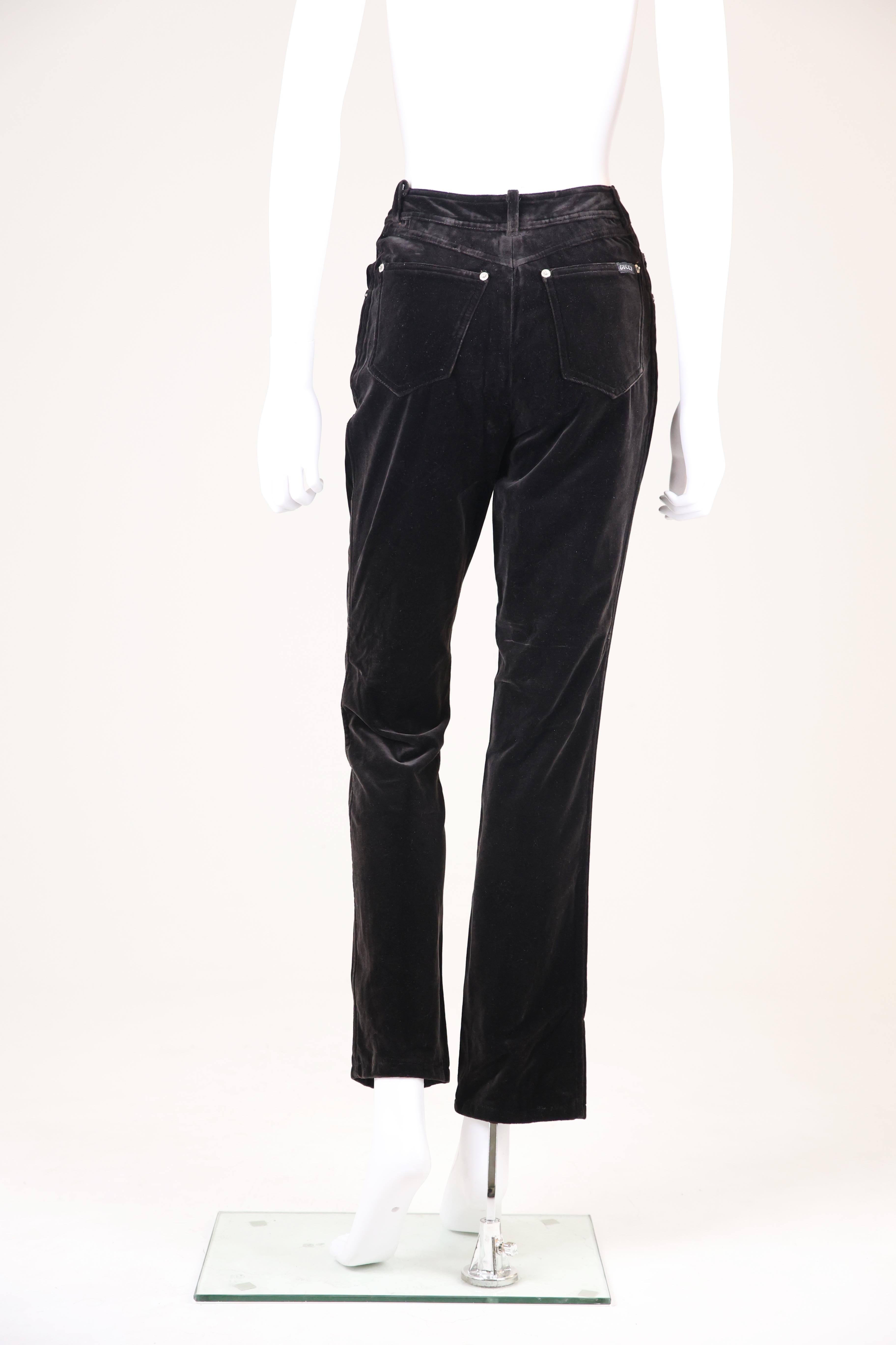 Gucci by Tom Ford F/W 1995 Pantalon bootcut en velours marron Pour femmes en vente