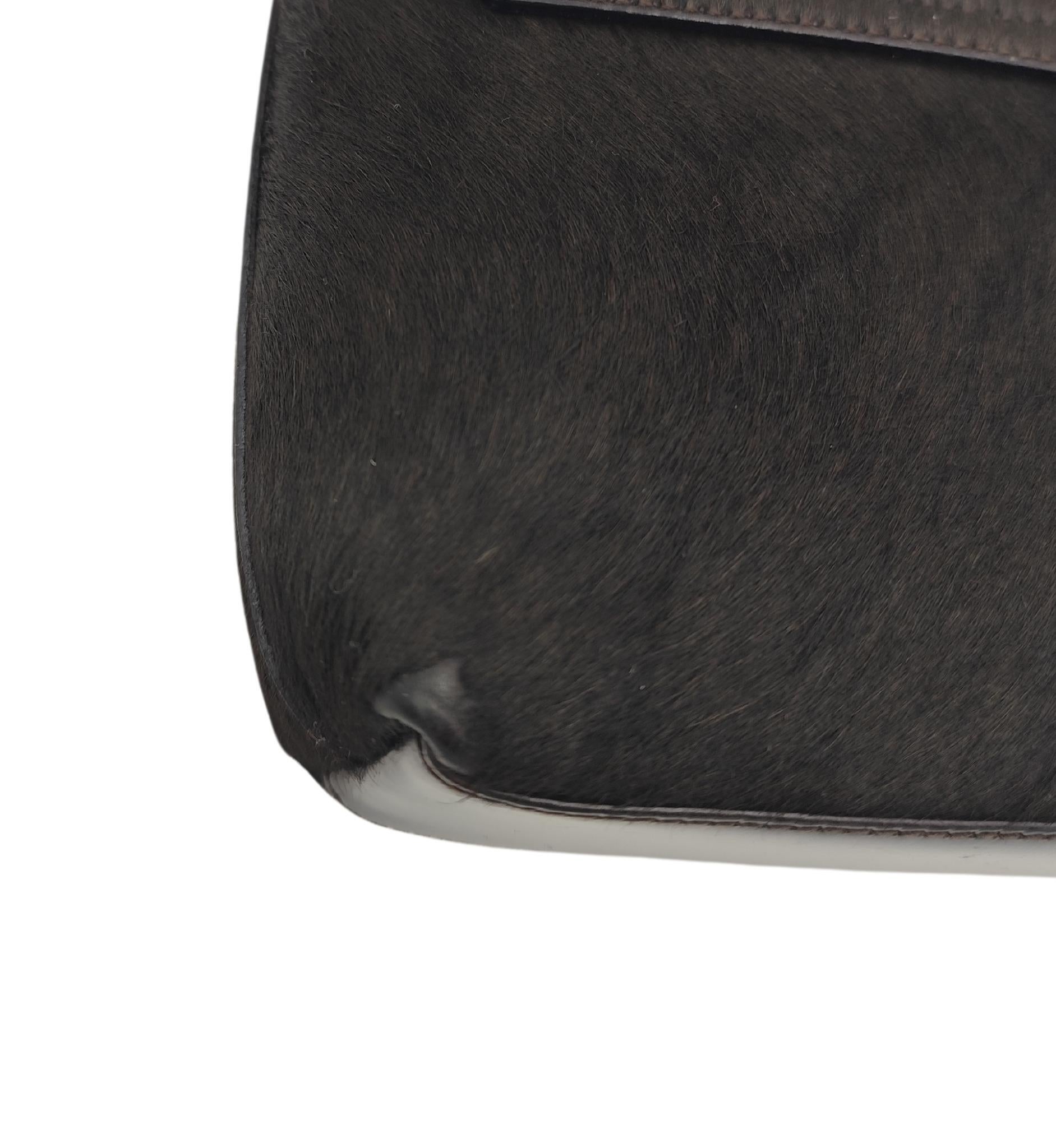 Gucci by Tom Ford F/W 1996 brown pony hair logo mini shoulder bag 7