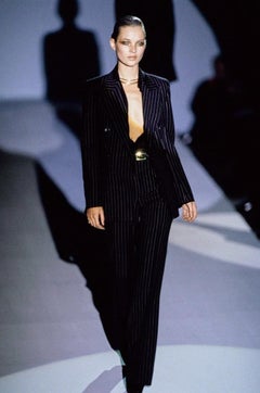 Gucci by Tom Ford F/W 1996 Navy Pinstripe Double-Breasted Wool Trouser Suit