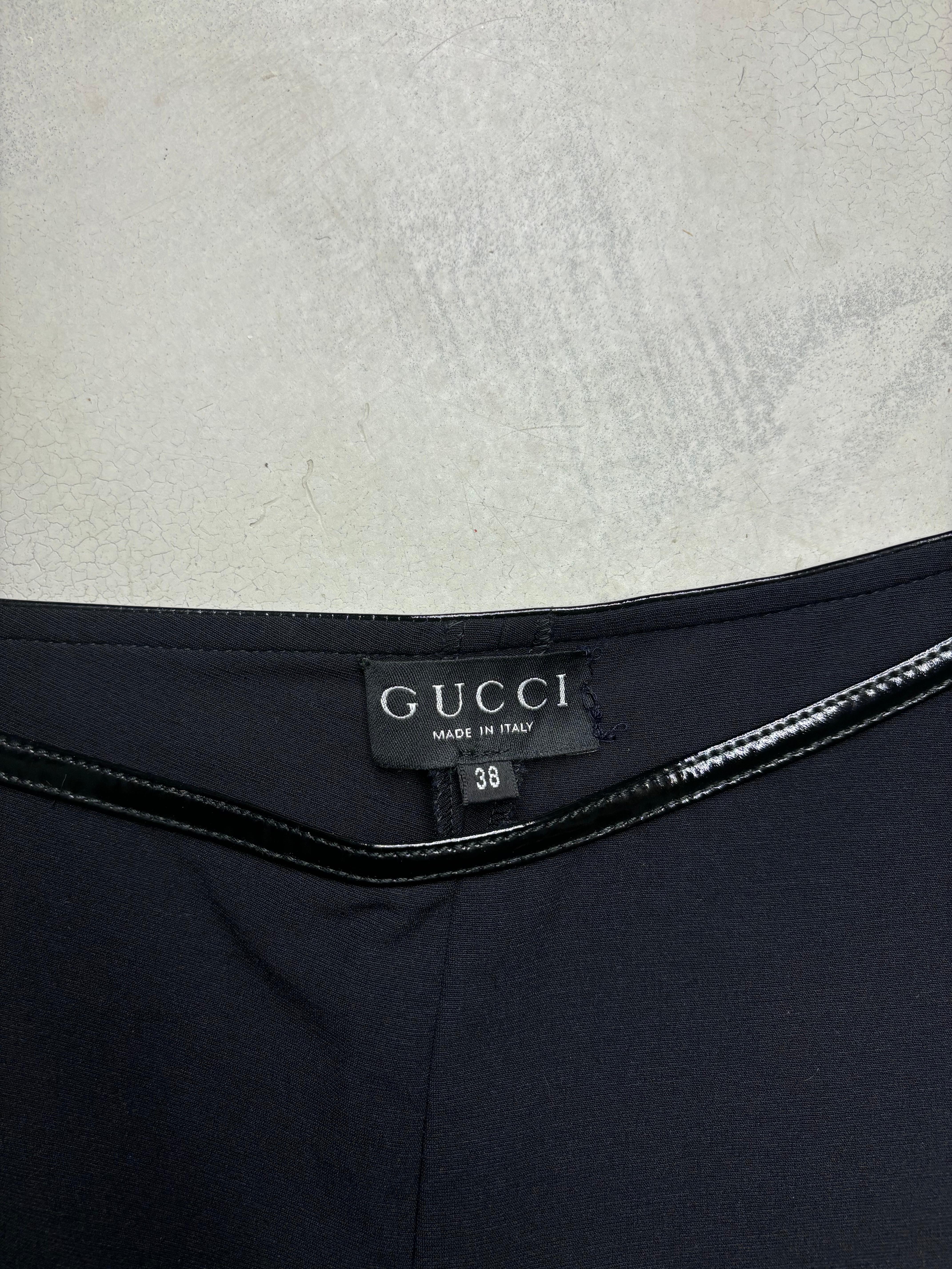 Gucci by Tom Ford F/W 1997 asymmetrical waist G buckle skinny pants For Sale 2