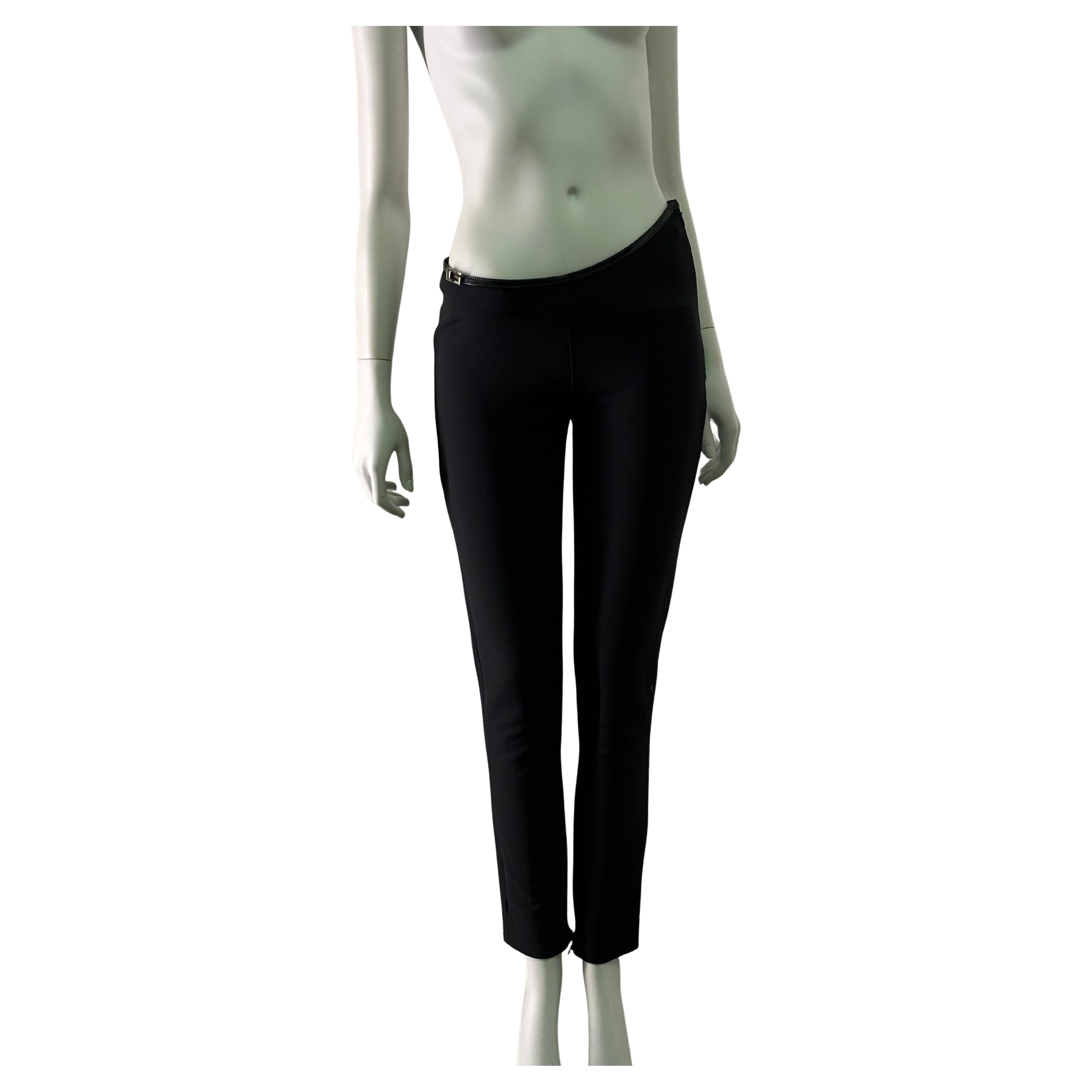Gucci by Tom Ford F/W 1997 asymmetrical waist G buckle skinny pants For Sale