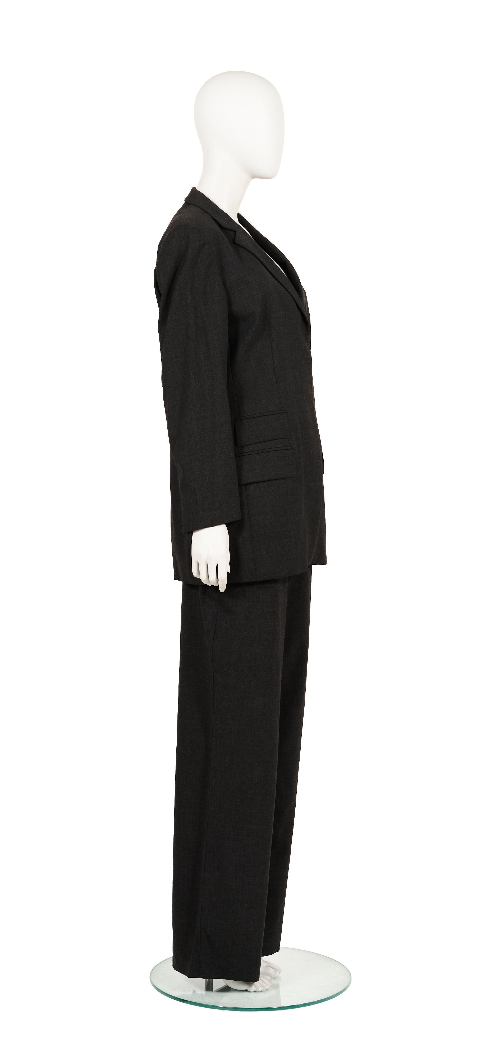 Gucci by Tom Ford H/W 1997 Grauer Baggy-Hosenanzug aus Leinen im Zustand „Hervorragend“ im Angebot in Rome, IT
