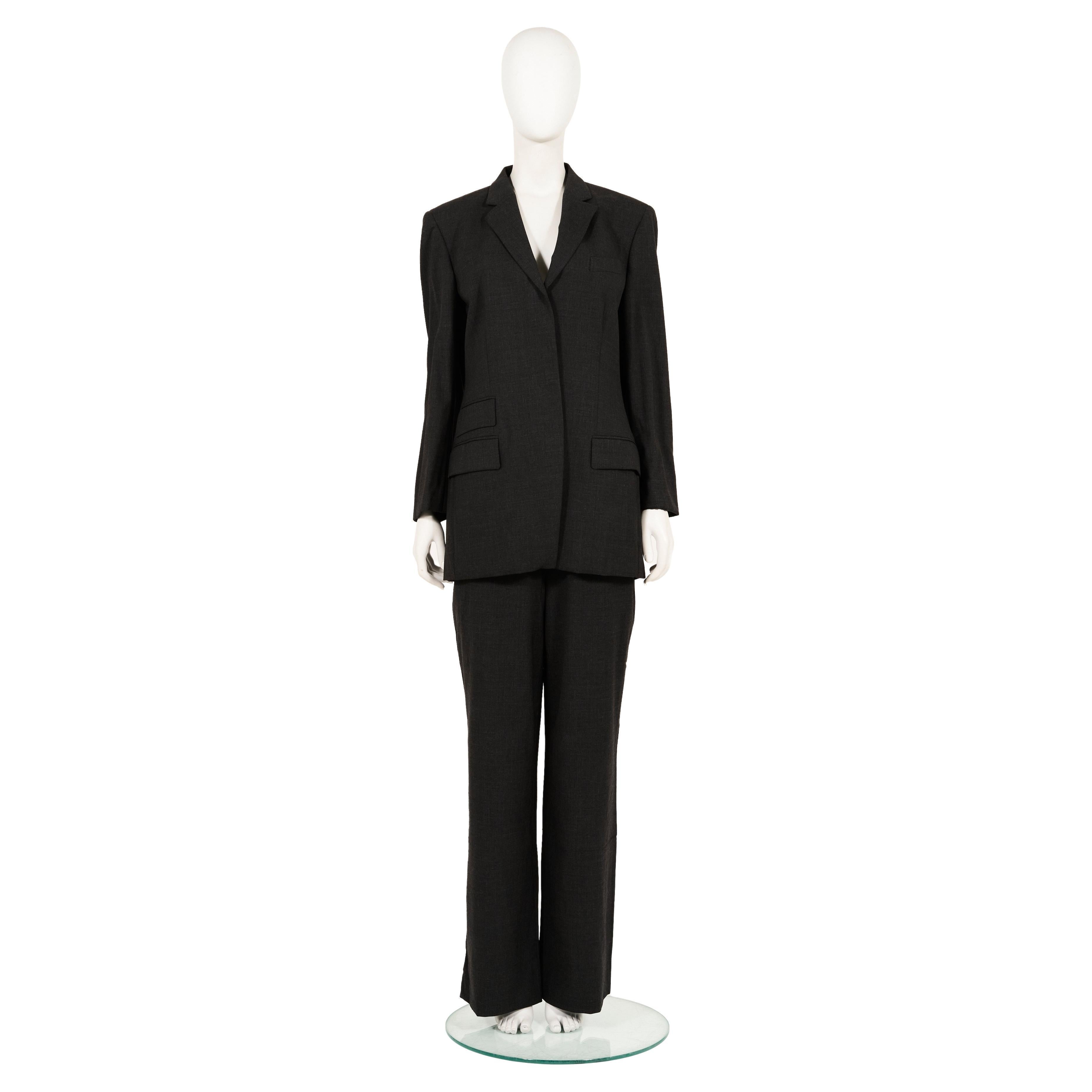 Costume pantalon baggy en lin gris Gucci by Tom Ford, A/H 1997 en vente