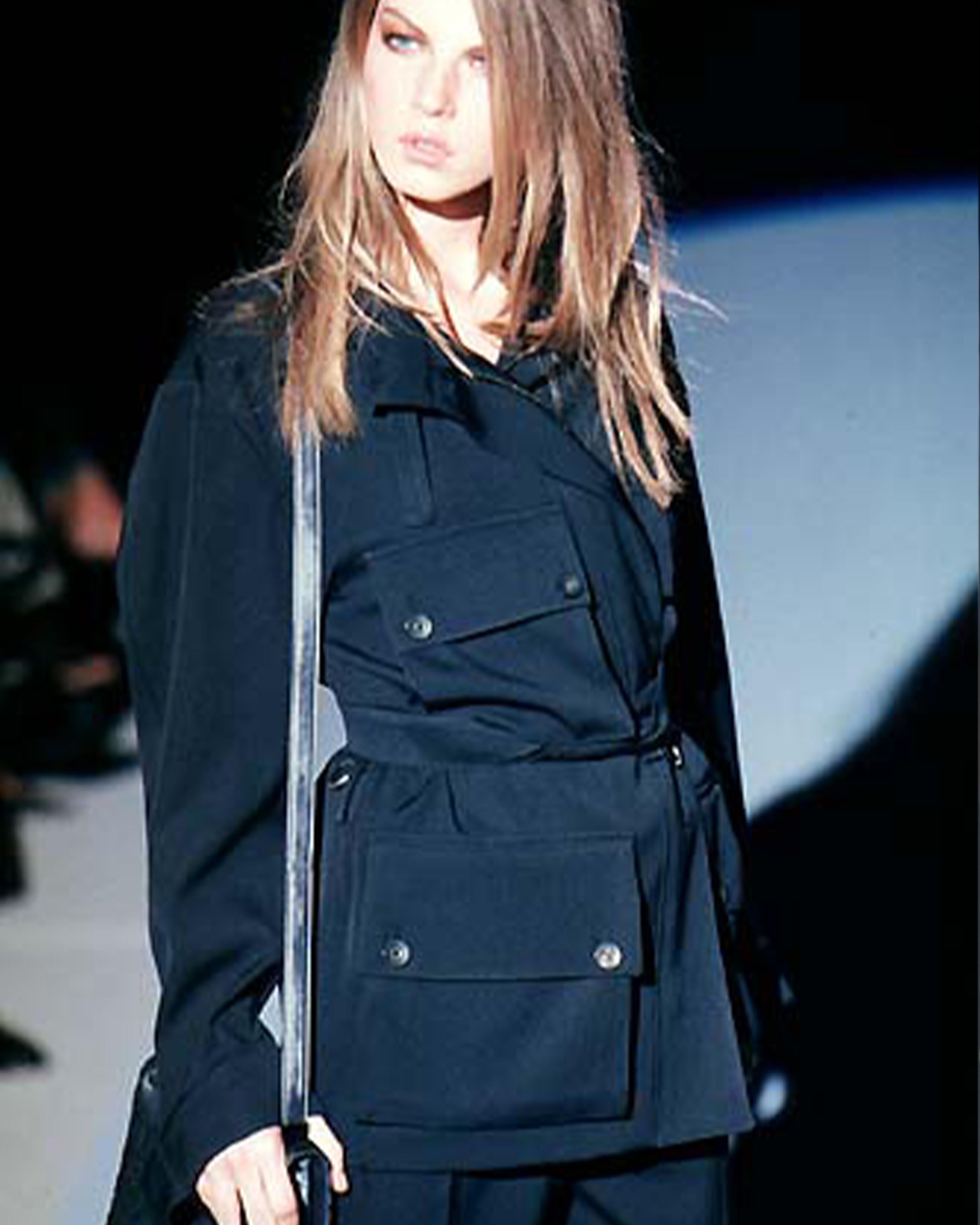 Donna Gucci  by Tom Ford F/W 1998 Multipocket Oversized Black Jacket in vendita
