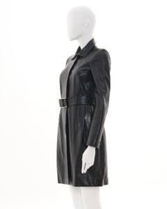 Gucci by Tom Ford F/W 1999 Black Leather Trench with Belt