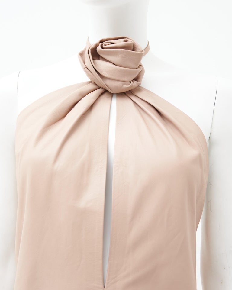 Gucci by Tom Ford F/W 1999 Halter neck leather mini dress For Sale at  1stDibs