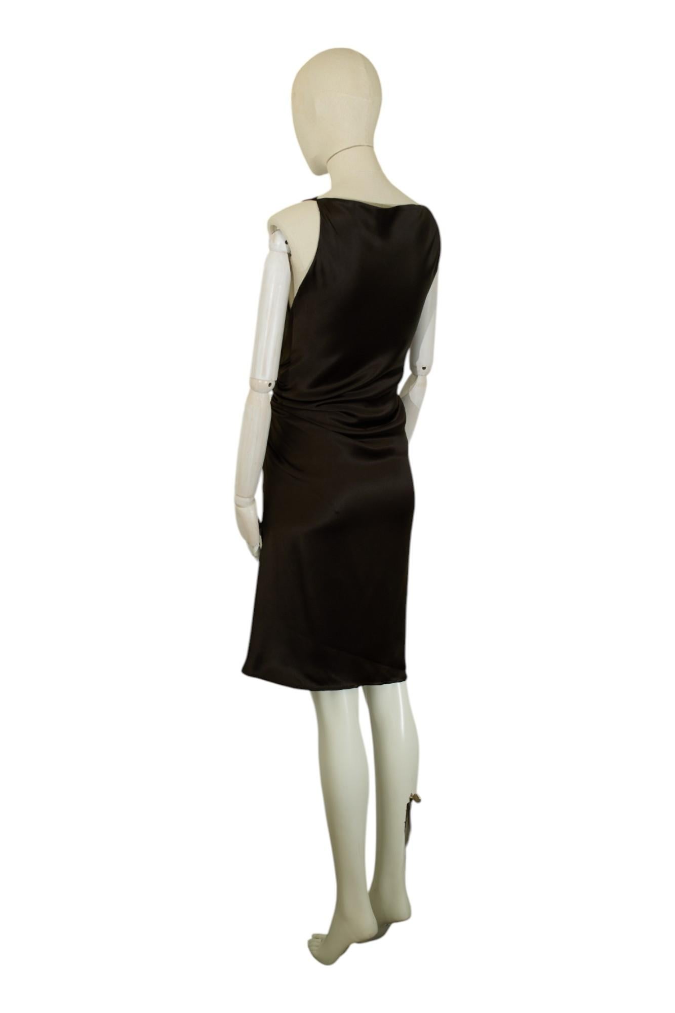 Gucci by Tom Ford F/W 1999 Gerafftes Seidenkleid Damen im Angebot