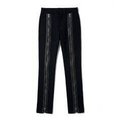 Gucci by Tom Ford F/W 2001 Black Wool Leather Patched Zipped Pants