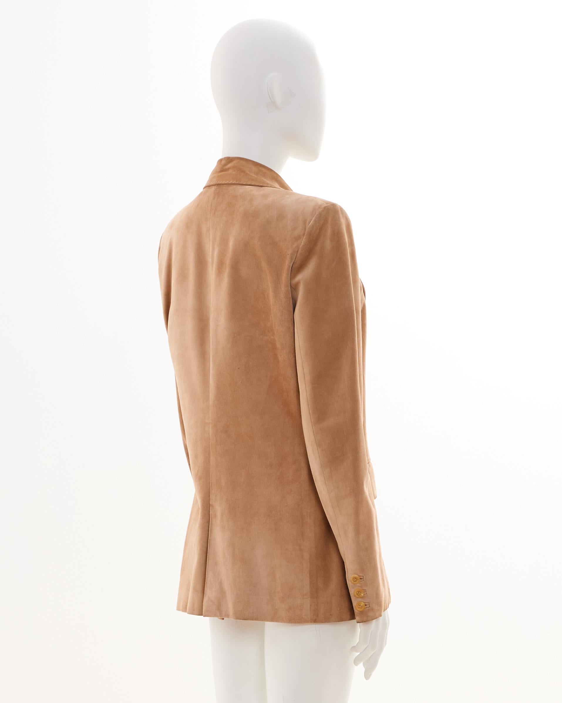 da uomo o donna Gucci by Tom Ford F/W 2001 Suede Beige Jacket in vendita