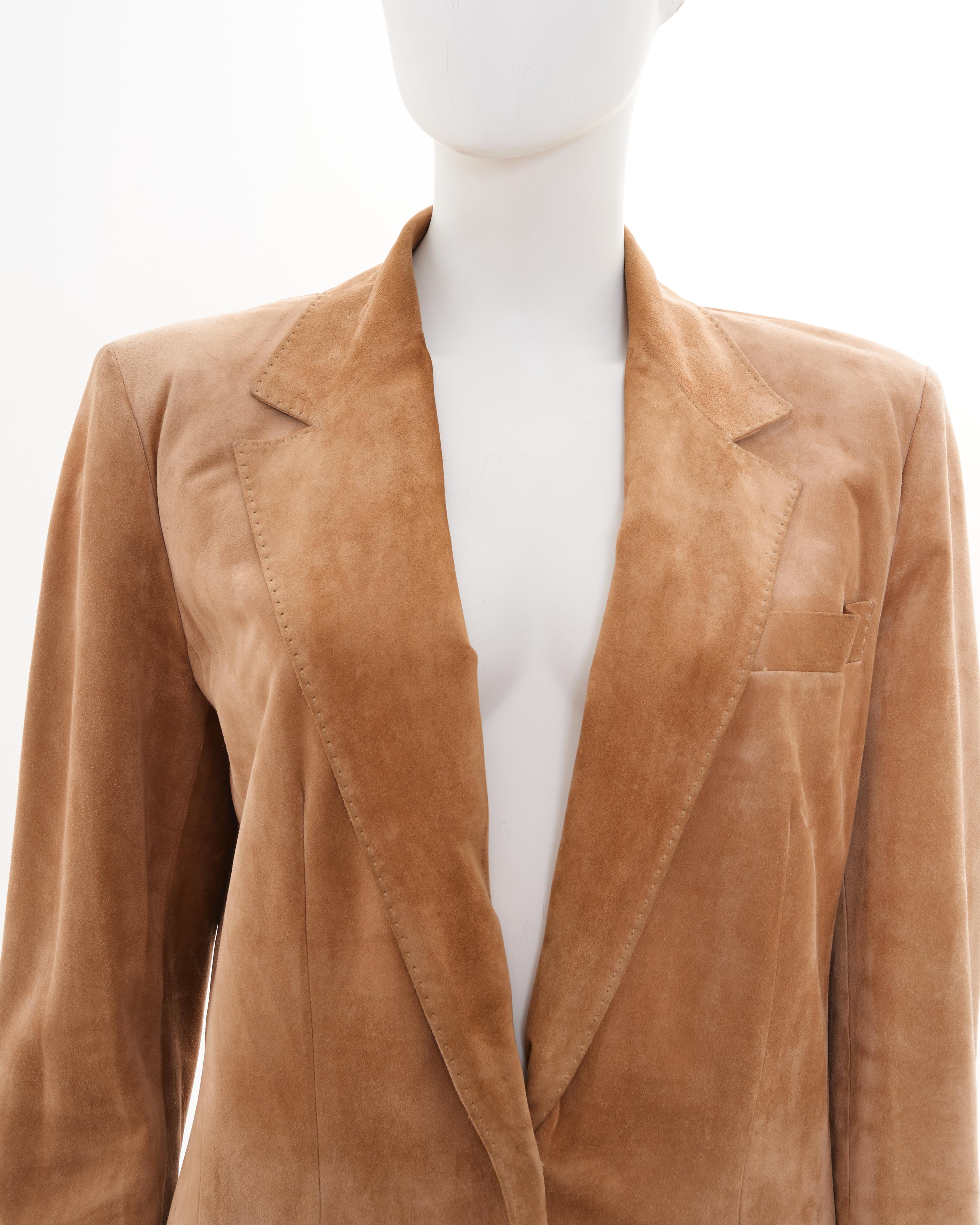 Gucci by Tom Ford F/W 2001 Suede Beige Jacket in vendita 2