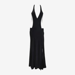 Gucci by Tom Ford F/W 2002 Silk Halter Neck Gown with Lace-Up Detailing