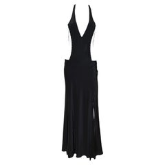 Gucci by Tom Ford F/W 2002 Silk Halter Neck Gown with Lace-Up Detailing