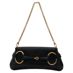 Gucci by Tom Ford F/W 2003 Black leather 'Horsebit' chain clutch