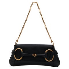 Gucci by Tom Ford F/W 2003 Black leather 'Horsebit' chain clutch 