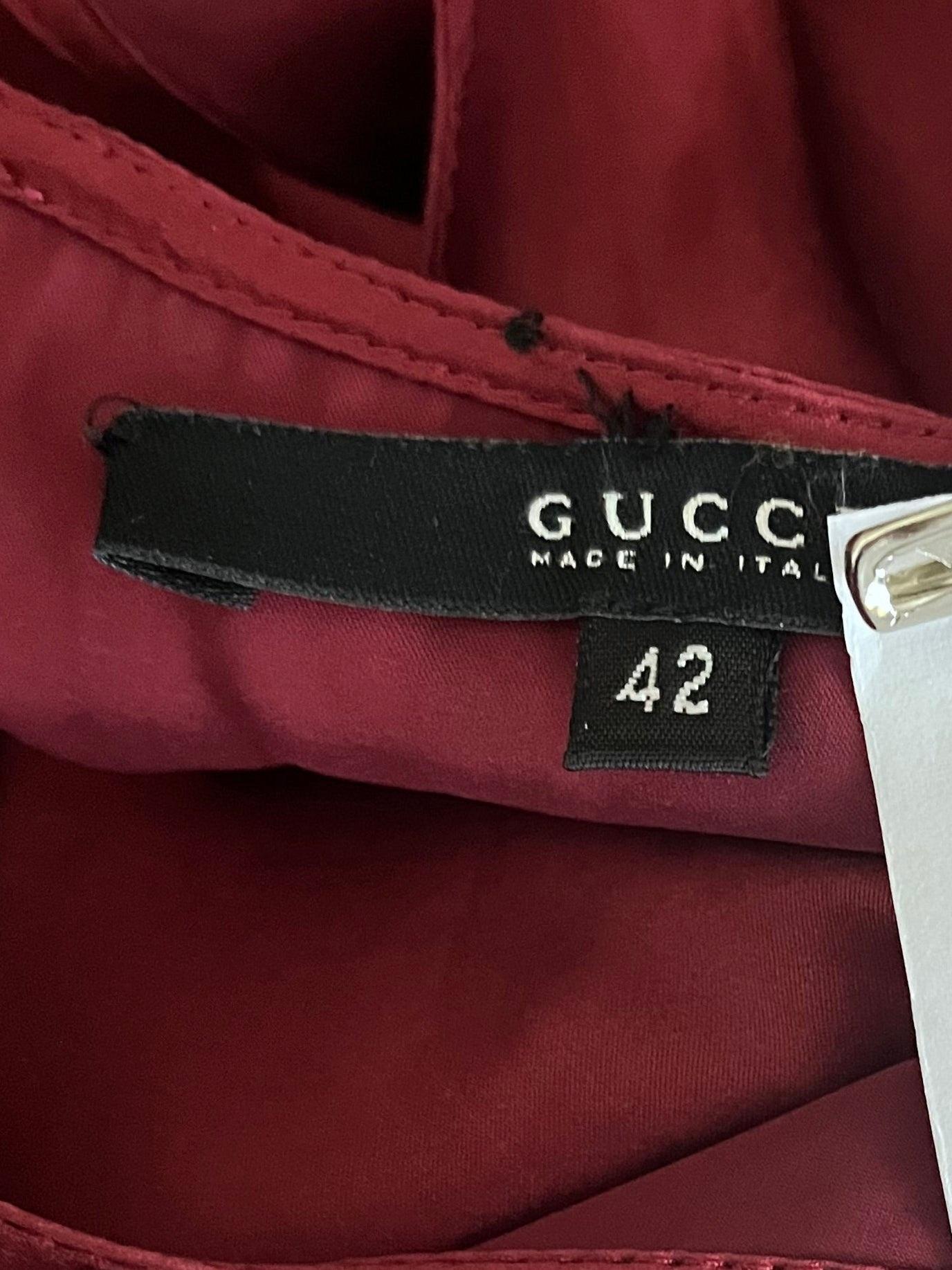 GUCCI By Tom Ford F/w 2003 Robe en satin rouge foncé avec corset NICOLE KIDMAN en vente 7