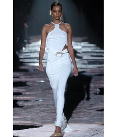 Gucci by Tom Ford F/W 2004 Black Jersey Halter Gown with Cutout Detail