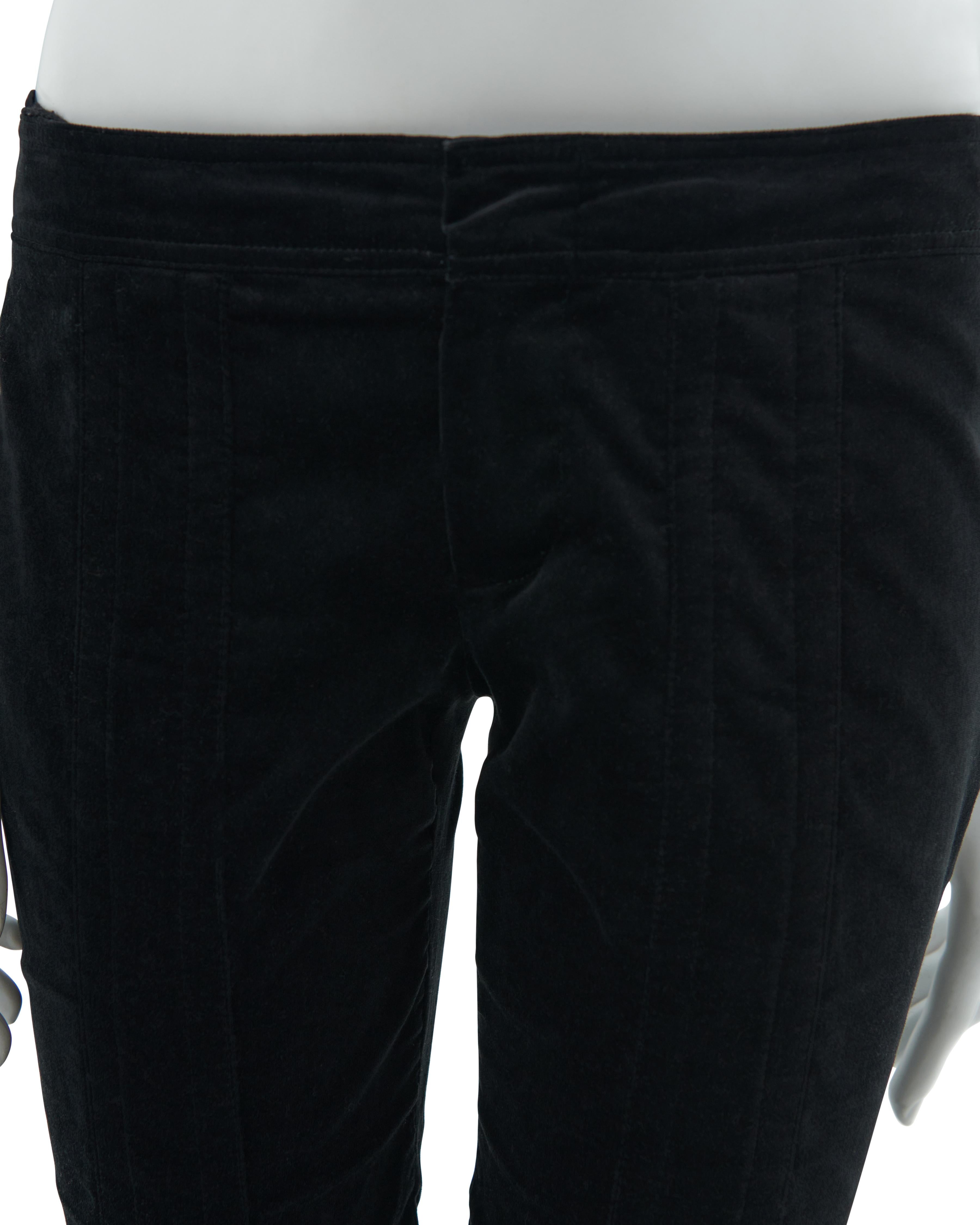 Donna Gucci by Tom Ford F/W 2004 Black ruched cotton velvet pants in vendita