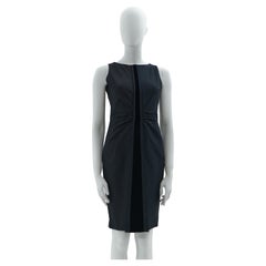 Gucci by Tom Ford F/W 2004 Black sleveless velvet detail sheath dress