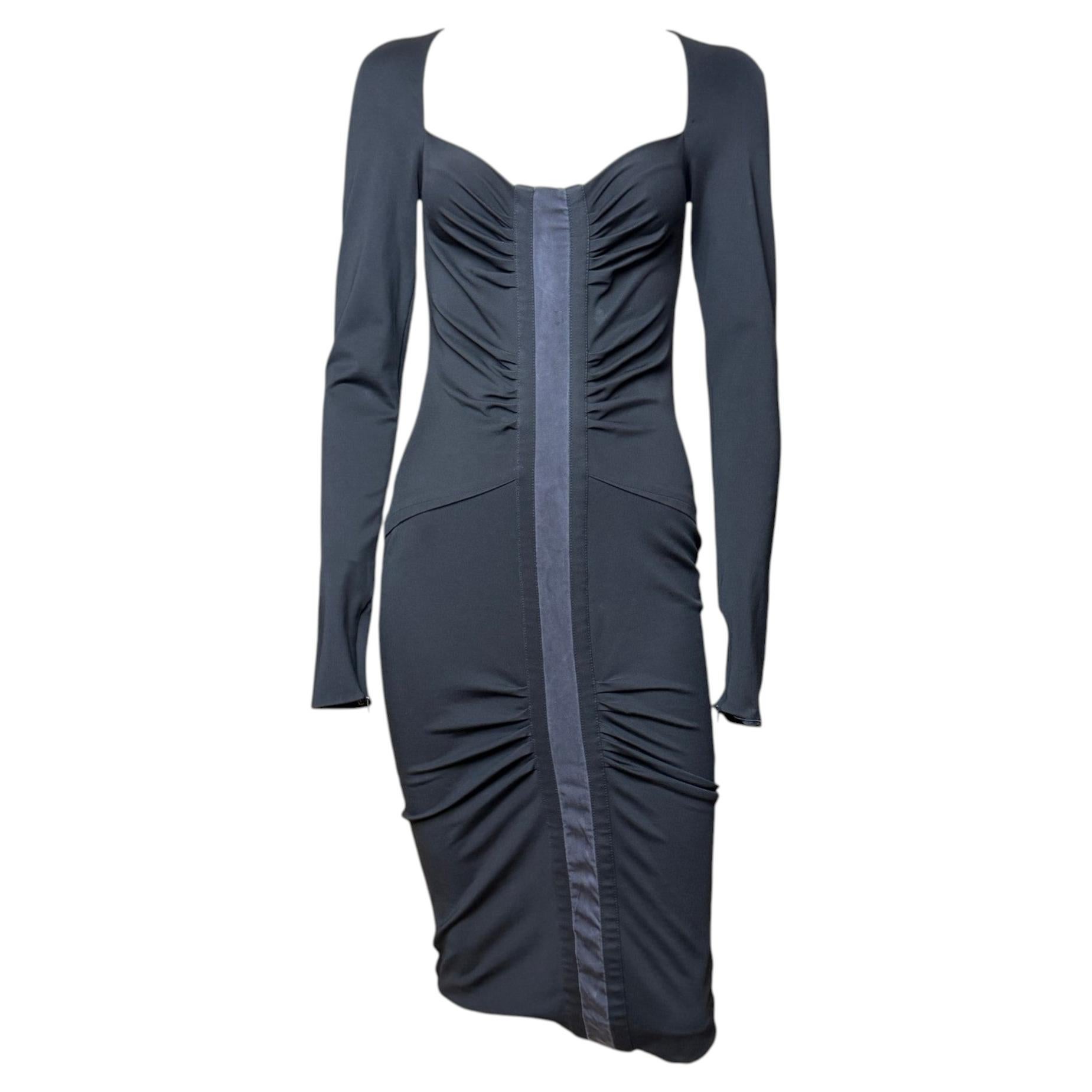 Gucci by Tom Ford F/W 2004 Ruched Jersey Midi Dress