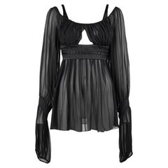 Gucci by Tom Ford F/W 2005 Black Silk Chiffon Sheer Blouse IT40