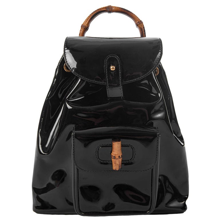 Gucci X Tom Ford Era Bamboo Patent Leather Bordeaux Mini Backpack Gucci X Tom Ford Era Bamboo Patent Leather Bordeaux Mini  main image 4