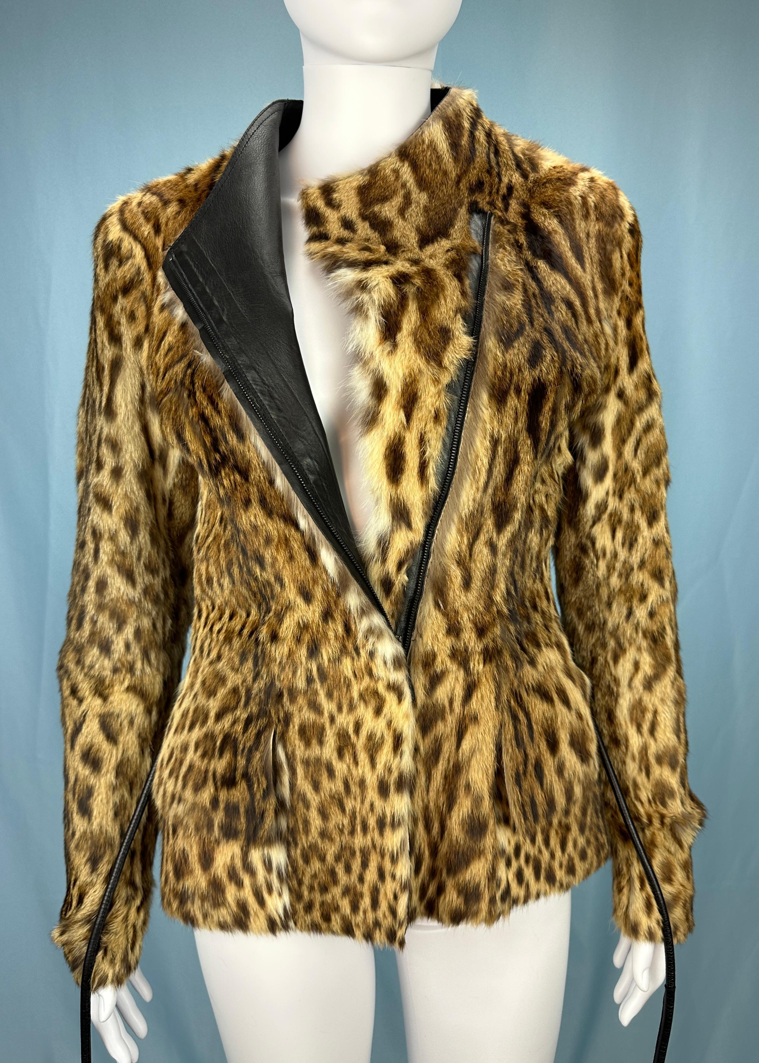 Gucci by Tom Ford Fall 1999 Runway Leopard Print Fur Jacket 1
