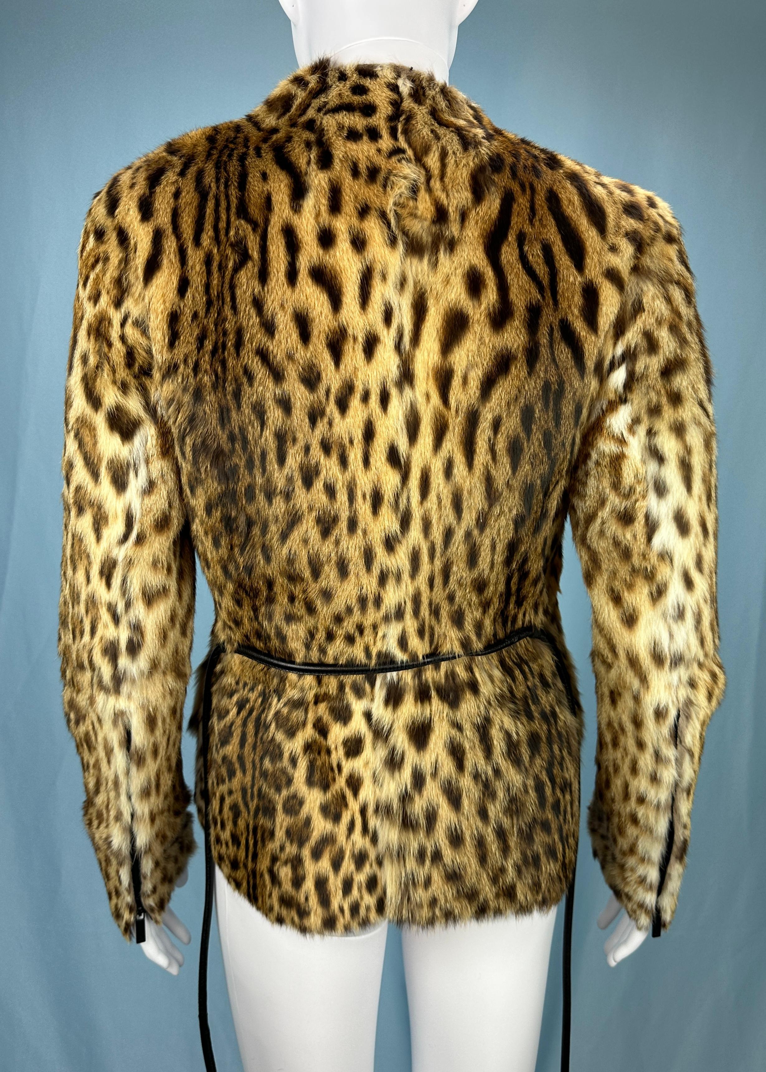 Gucci by Tom Ford Fall 1999 Runway Leopard Print Fur Jacket 4