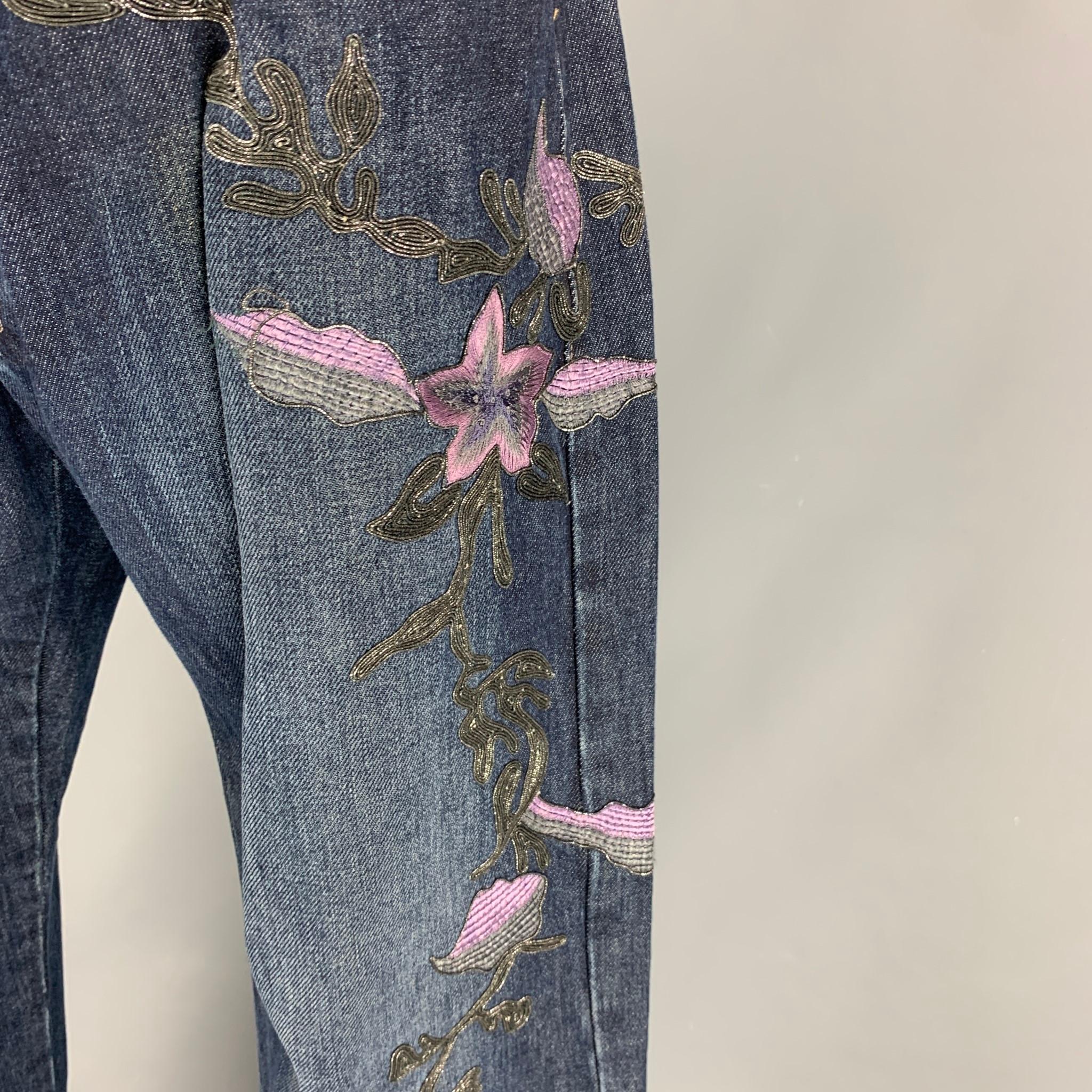 gucci floral jeans