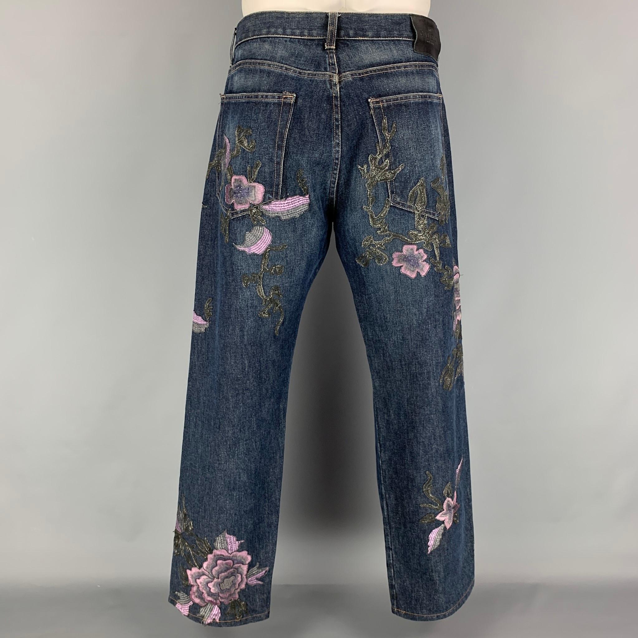 gucci painted jeans