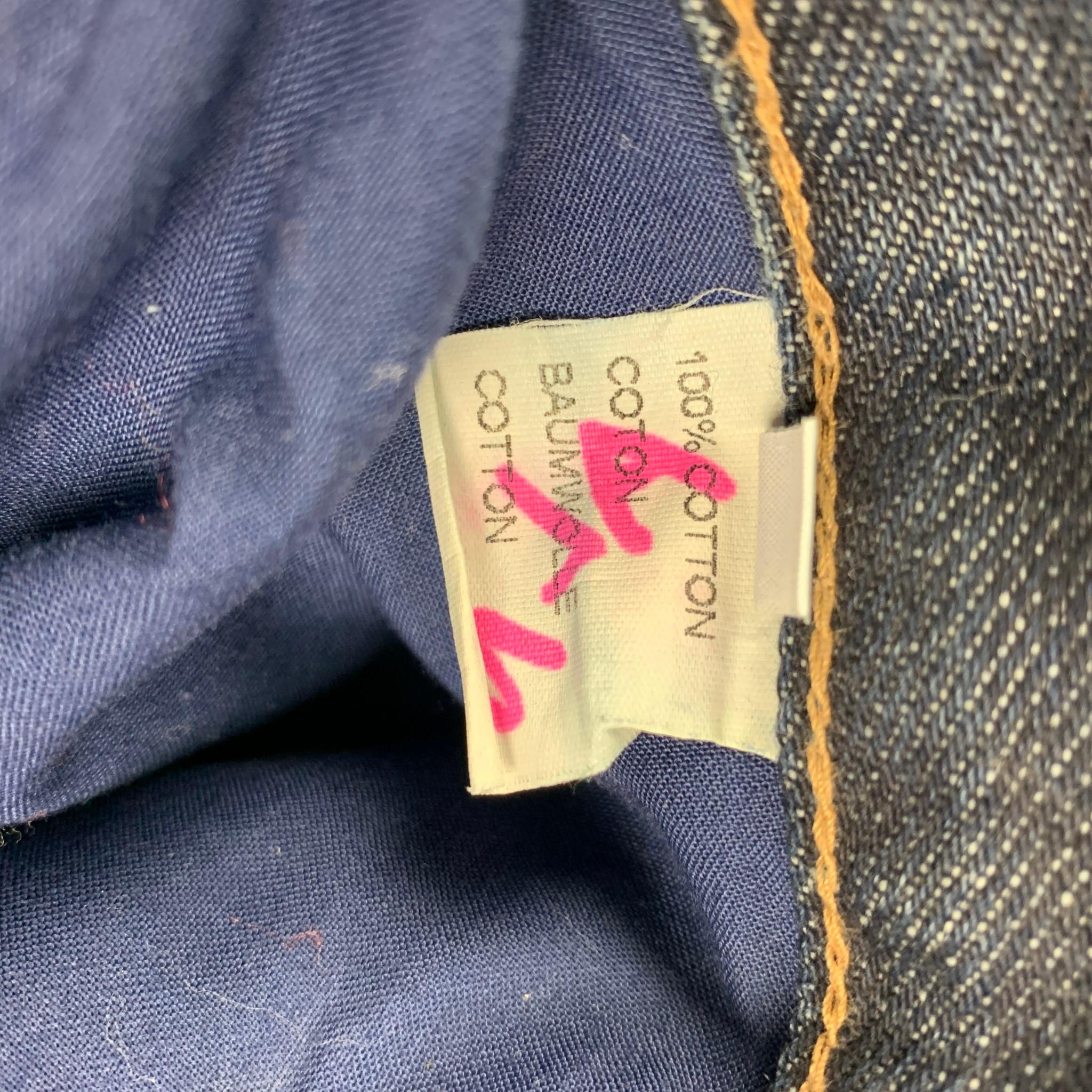 Purple GUCCI by Tom Ford Fall 1999 Size 38 Blue Lavender Floral Embroidery Denim