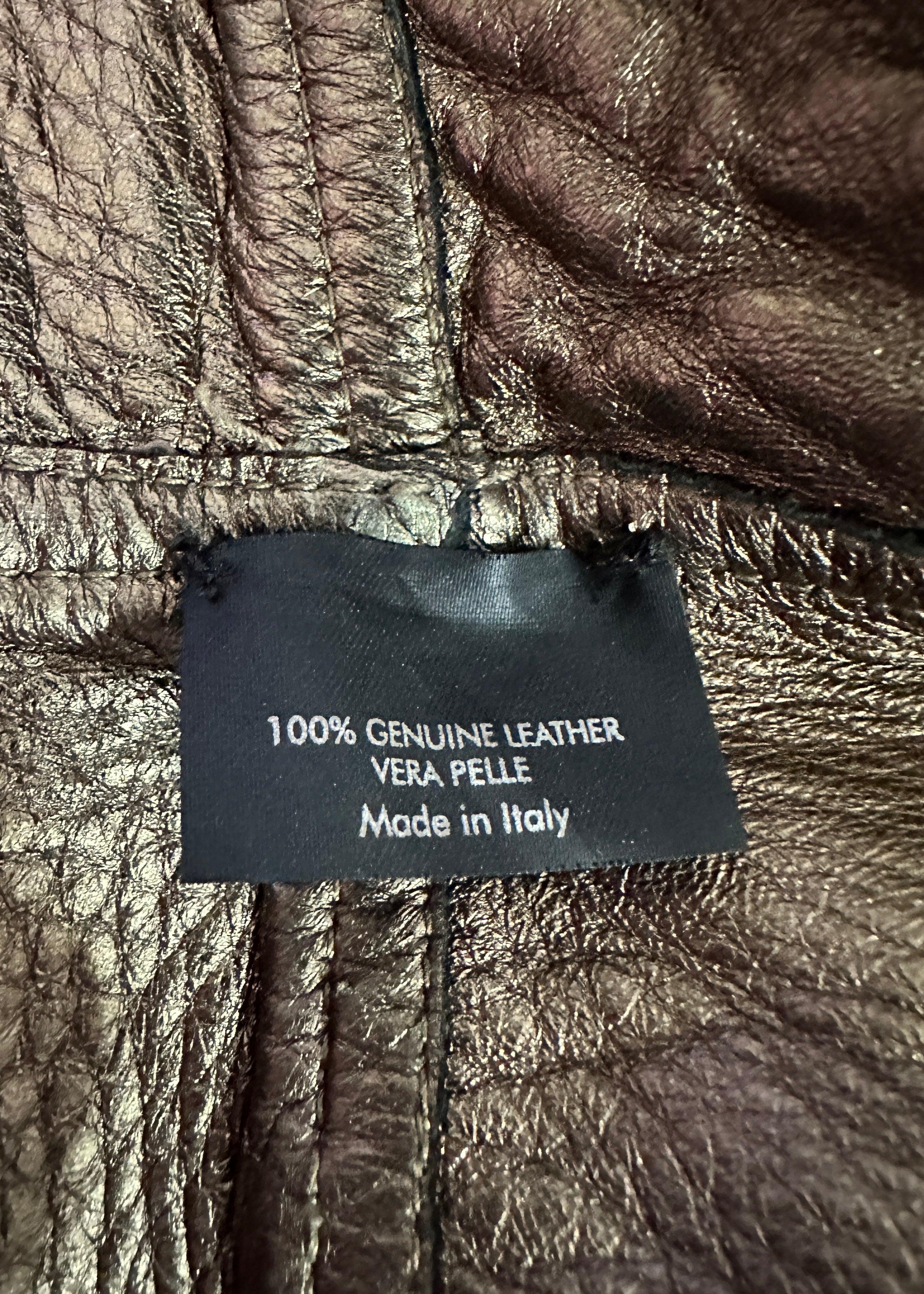 Gucci by Tom Ford Fall 2000 Runway Gold Metallic Leather Jacket 2