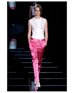 Gucci by Tom Ford Fall 2001 hot pink silk low waist tapered dress pants IT 38