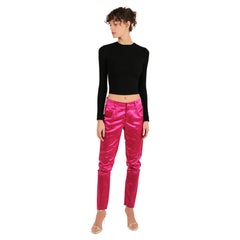 Gucci by Tom Ford Fall 2001 hot pink silk low waist tapered dress pants IT 38