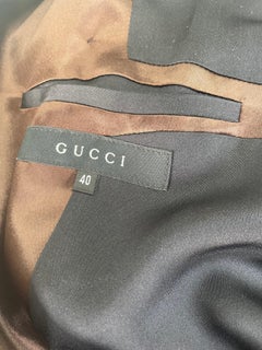 GUCCI by TOM FORD Fall 2002 Runway Chocolate Brown Size 40 Silky Trench Jacket