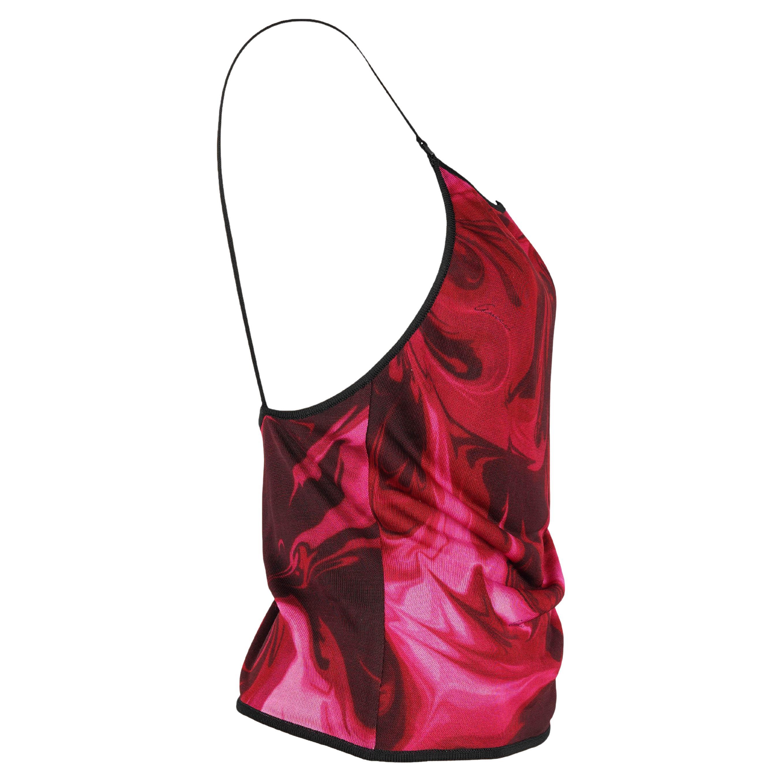 Red Gucci by Tom Ford Fall/Winter 2001 Lava Print Top Size M For Sale