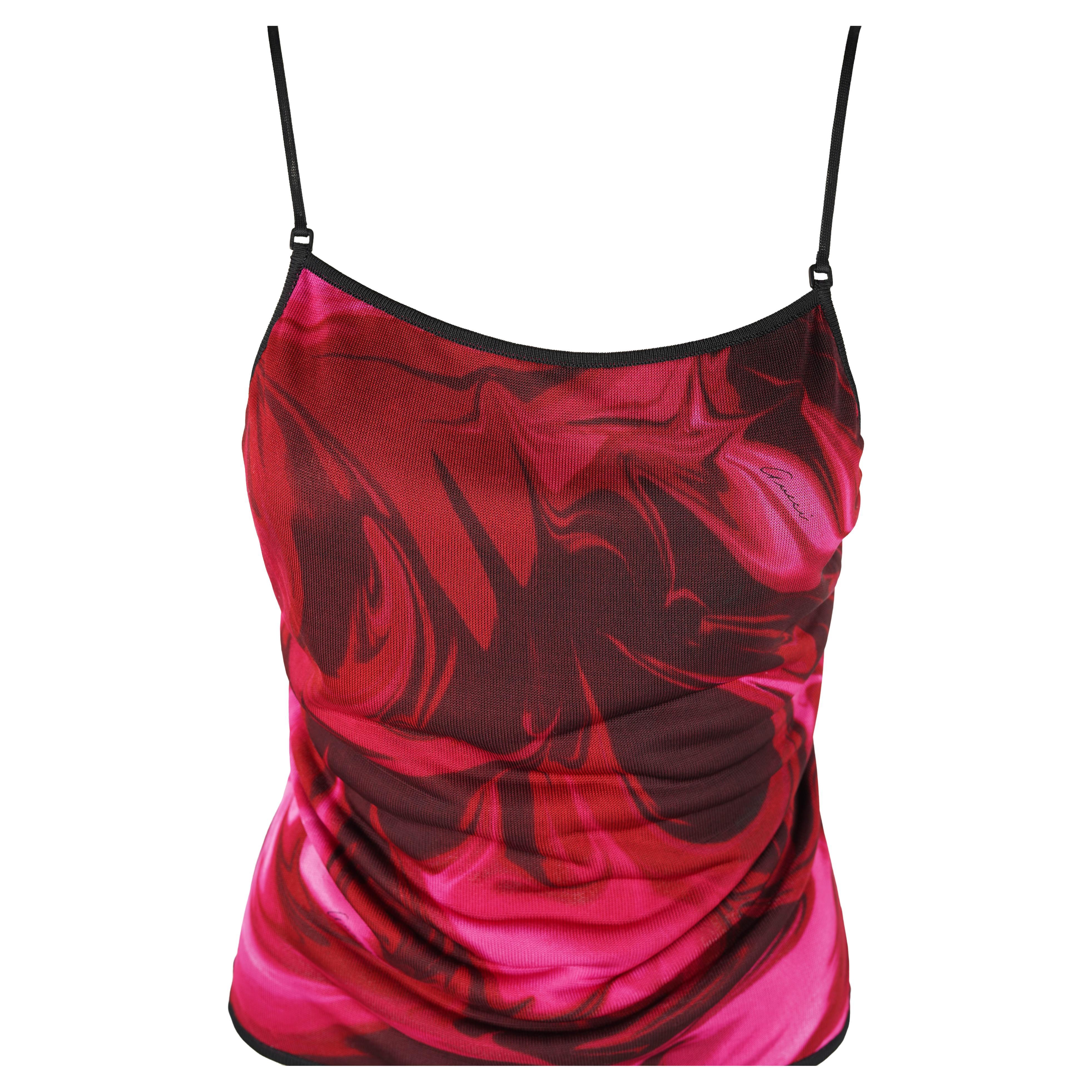 Gucci by Tom Ford Fall/Winter 2001 Lava Print Top Size M For Sale 1