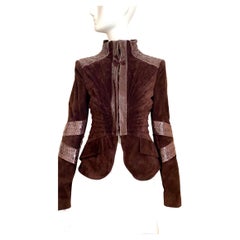 Gucci by Tom Ford Fitted Brown Suede Jacket 