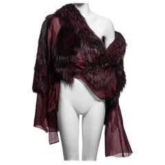 Gucci by Tom Ford Fox Fur and Silk Organza Evening Wrap Jacket, FW 2004
