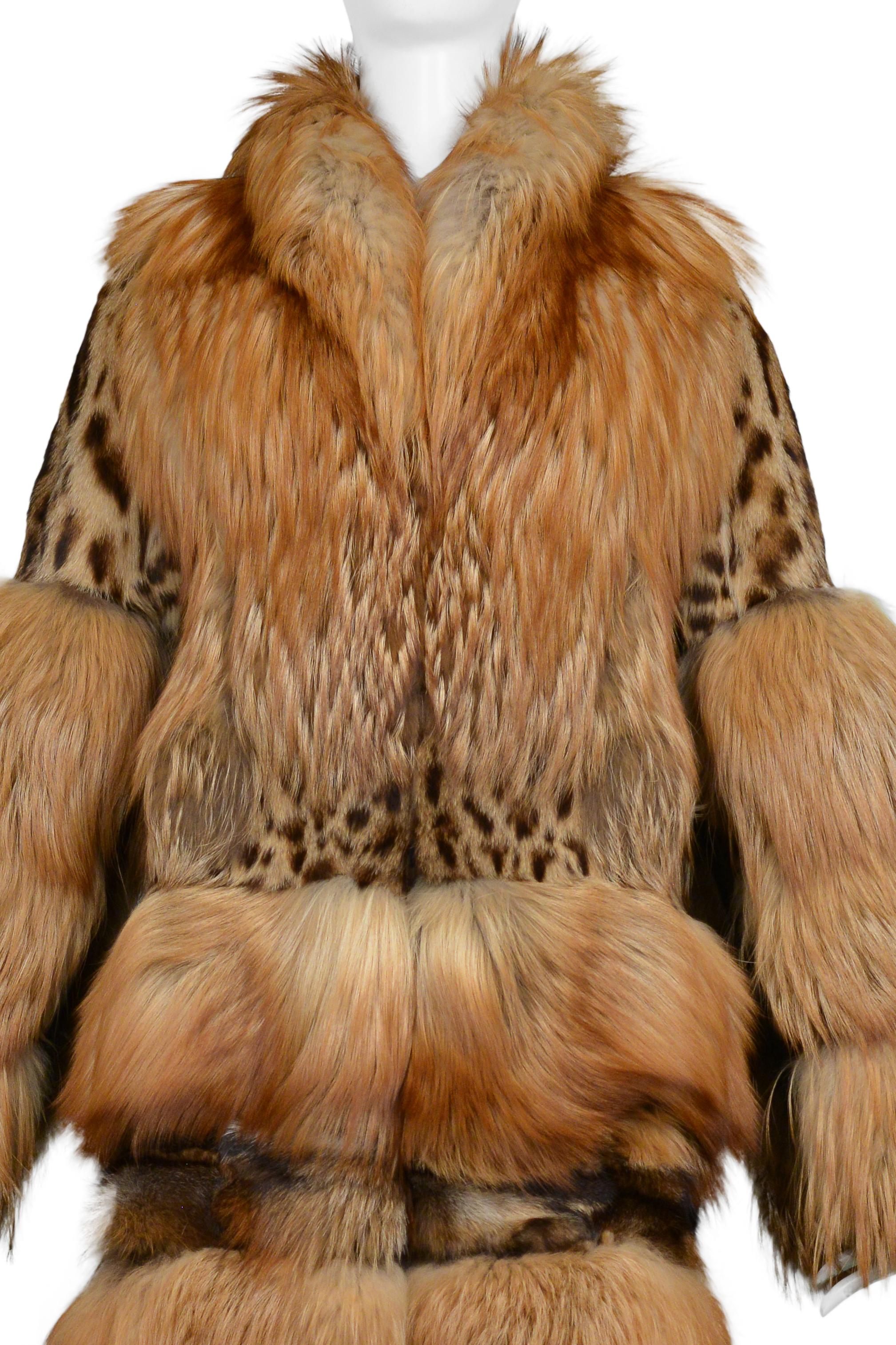 Gucci By Tom Ford Fox Fur & Leopard Printed Convertible Coat 1999 1
