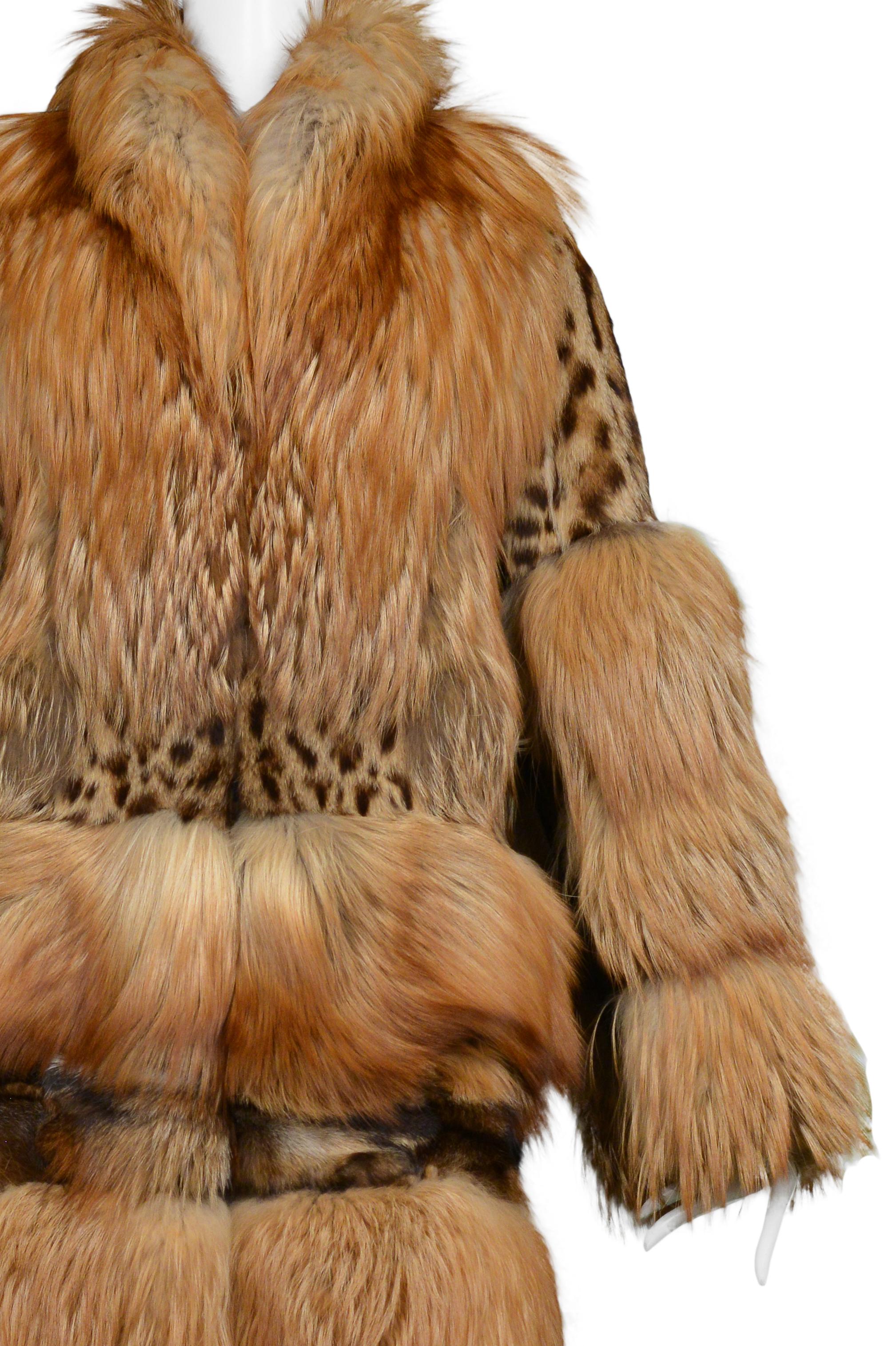 Gucci By Tom Ford Fox Fur & Leopard Printed Convertible Coat 1999 3