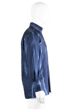 Gucci by Tom Ford FW1997 Navy Silk Satin Runway Shirt