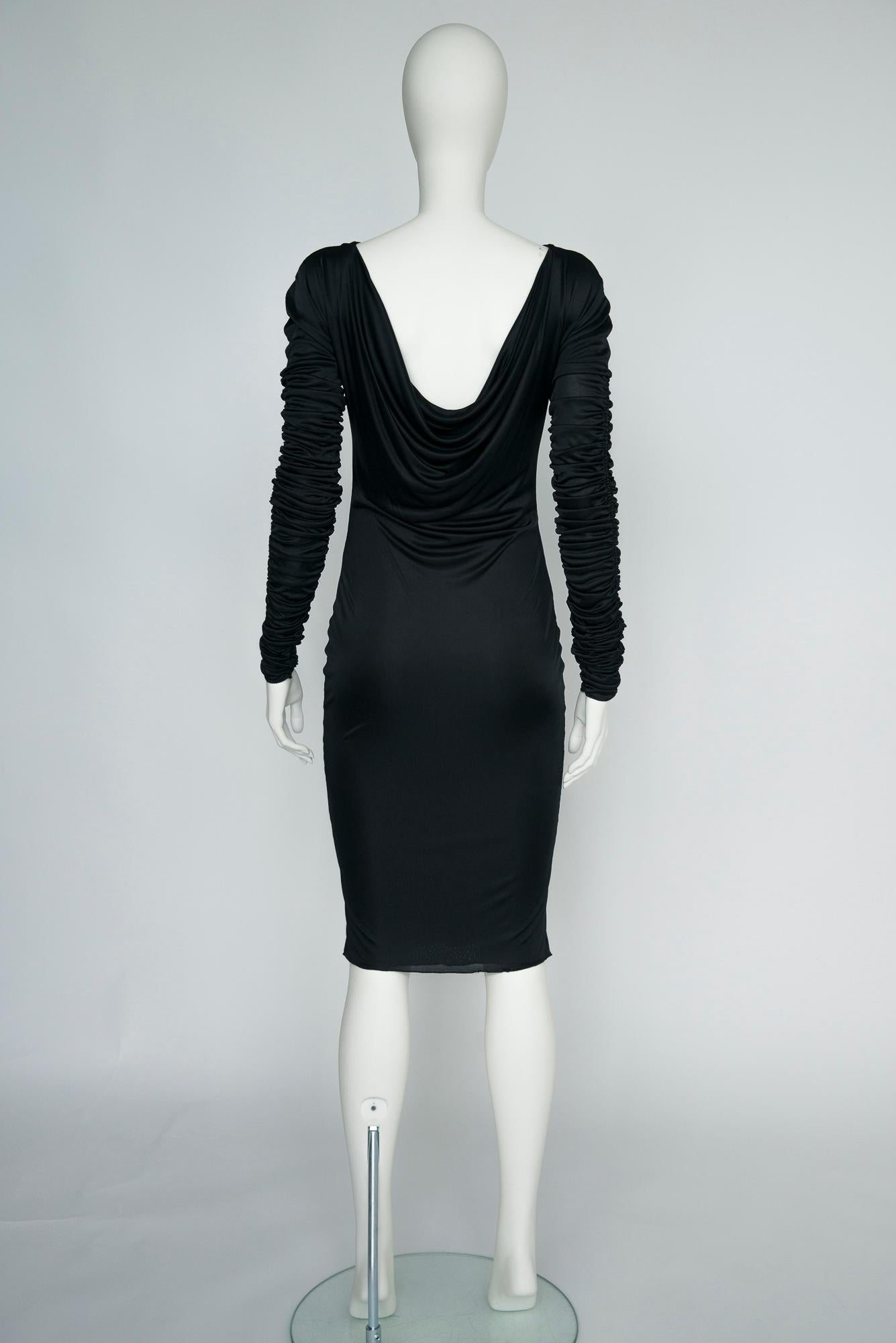 Women's Gucci By Tom Ford Gathered Stretch-Satin Jersey Dress, Spring-Summer 2003 For Sale