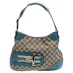 Gucci by Tom Ford GG Blauer Hobo mit Pferdegebiss-Schulter